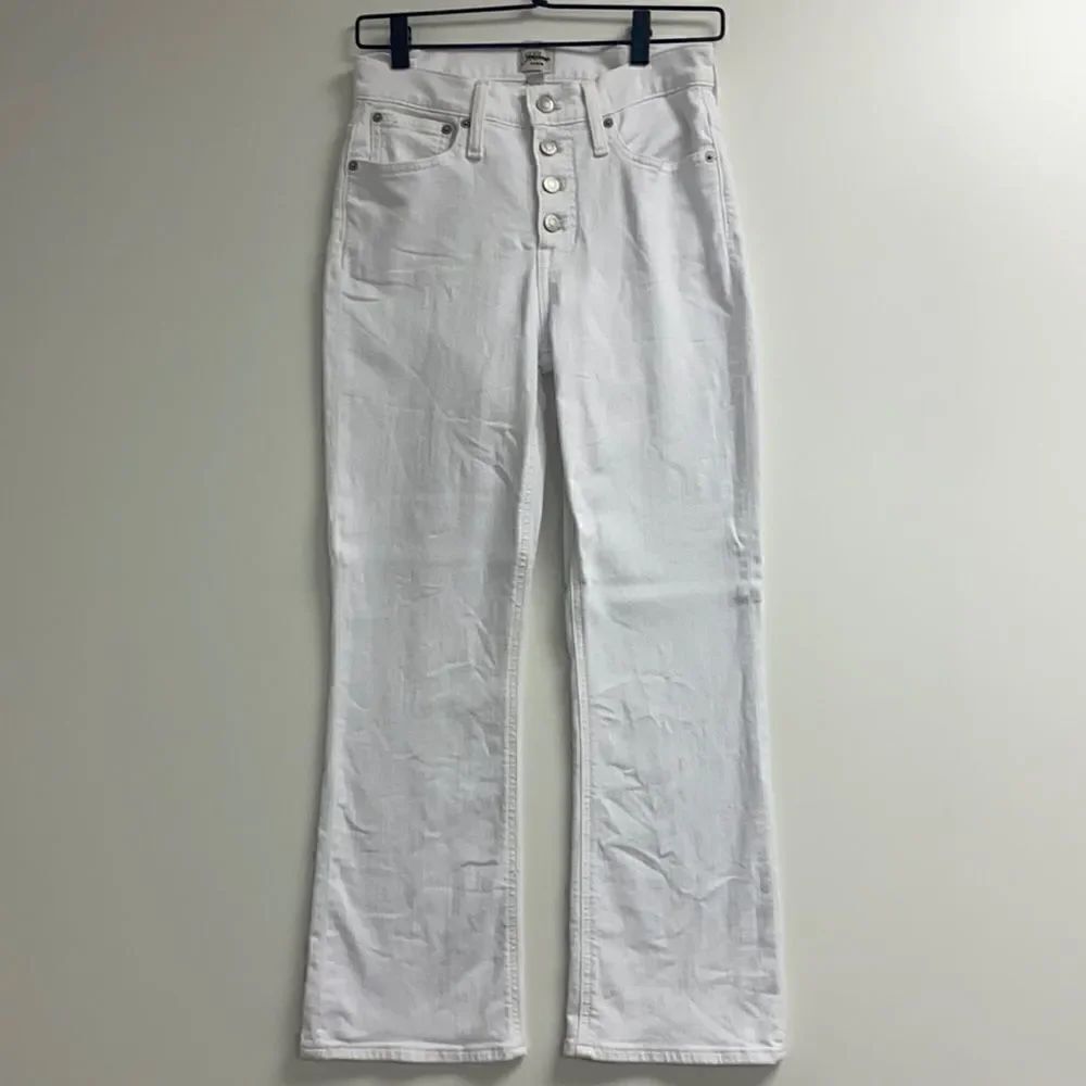 J. Crew 10" demi-boot crop jean in white Item AV717*